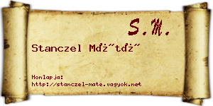 Stanczel Máté névjegykártya